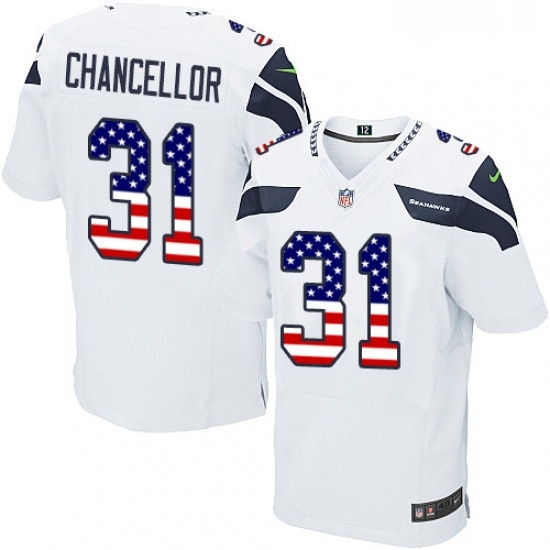 Mens Nike Seattle Seahawks 31 Kam Chancellor Elite White Road USA Flag Fashion NFL Jersey Mens Nike Seattle Seahawks 31 Kam Chancellor Elite White Road USA Flag Fashion NFL Jersey