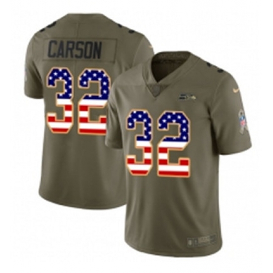 Mens Nike Seattle Seahawks 32 Chris Carson Limited OliveUSA Flag 2017 Salute to Service NFL Jersey Mens Nike Seattle Seahawks 32 Chris Carson Limited OliveUSA Flag 2017 Salute to Service NFL Jersey