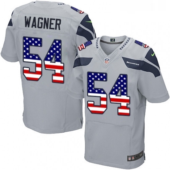 Mens Nike Seattle Seahawks 54 Bobby Wagner Elite Grey Alternate USA Flag Fashion NFL Jersey Mens Nike Seattle Seahawks 54 Bobby Wagner Elite Grey Alternate USA Flag Fashion NFL Jersey