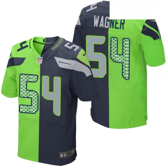 Mens Nike Seattle Seahawks 54 Bobby Wagner Elite NavyGreen Split Fashion NFL Jersey Mens Nike Seattle Seahawks 54 Bobby Wagner Elite NavyGreen Split Fashion NFL Jersey