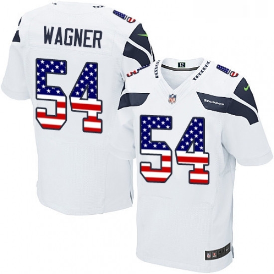 Mens Nike Seattle Seahawks 54 Bobby Wagner Elite White Road USA Flag Fashion NFL Jersey Mens Nike Seattle Seahawks 54 Bobby Wagner Elite White Road USA Flag Fashion NFL Jersey
