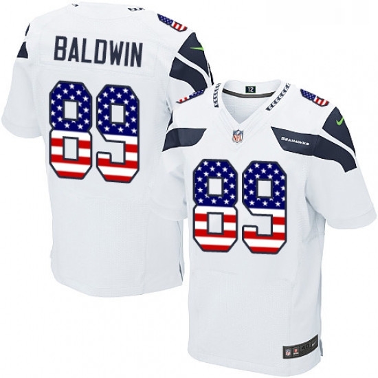 Mens Nike Seattle Seahawks 89 Doug Baldwin Elite White Road USA Flag Fashion NFL Jersey Mens Nike Seattle Seahawks 89 Doug Baldwin Elite White Road USA Flag Fashion NFL Jersey