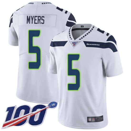 Mens Seahawks 5 Jason Myers White Vapor Untouchable Limited 100th Season Mens Seahawks 5 Jason Myers White Vapor Untouchable Limited 100th Season
