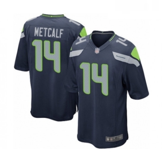 Mens Seattle Seahawks 14 DK Metcalf Game Navy Blue Team Color Football Jersey Mens Seattle Seahawks 14 DK Metcalf Game Navy Blue Team Color Football Jersey