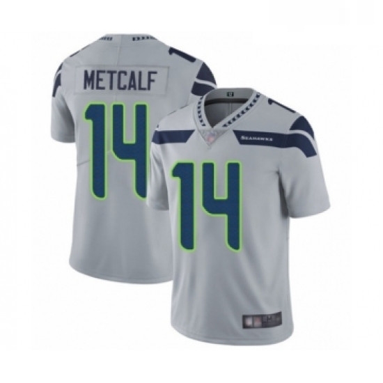 Mens Seattle Seahawks 14 DK Metcalf Grey Alternate Vapor Untouchable Limited Player Football Jersey Mens Seattle Seahawks 14 DK Metcalf Grey Alternate Vapor Untouchable Limited Player Football Jersey