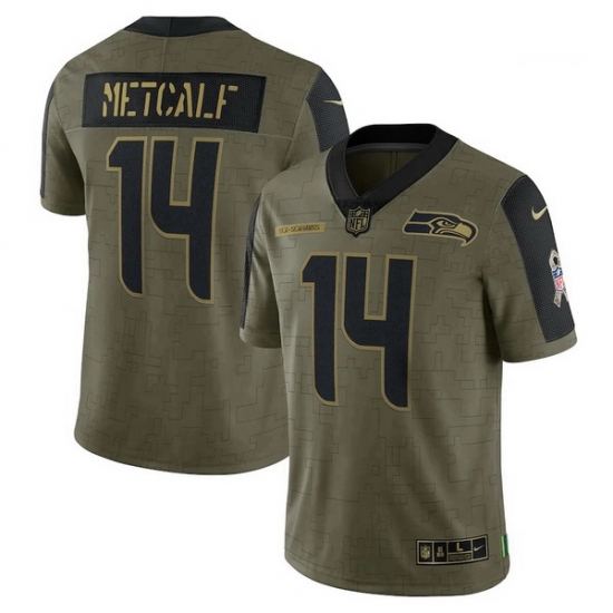 Men's Seattle Seahawks DK Metcalf Nike Olive 2021 Salute To Service Limited Player Jersey Men's Seattle Seahawks DK Metcalf Nike Olive 2021 Salute To Service Limited Player Jersey