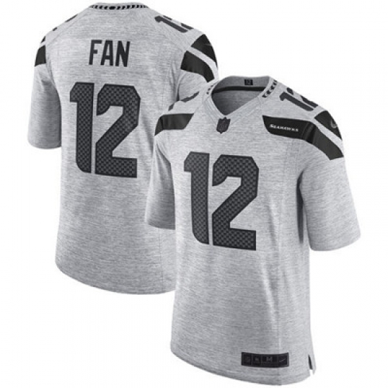 Nike Seahawks #12 Fan Gray Mens Stitched NFL Limited Gridiron Gray II Jersey Nike Seahawks #12 Fan Gray Mens Stitched NFL Limited Gridiron Gray II Jersey