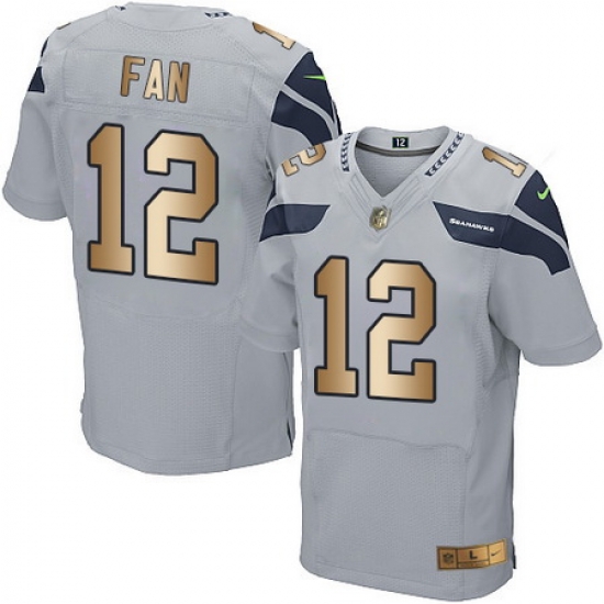 Nike Seahawks #12 Fan Grey Alternate Mens Stitched NFL Elite Gold Jersey Nike Seahawks #12 Fan Grey Alternate Mens Stitched NFL Elite Gold Jersey