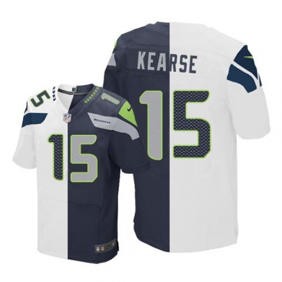 Nike Seahawks #15 Jermaine Kearse White Steel Blue Mens Stitched NFL Elite Split Jersey Nike Seahawks #15 Jermaine Kearse White Steel Blue Mens Stitched NFL Elite Split Jersey