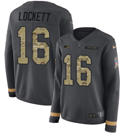 Nike Seahawks #16 Tyler Lockett Anthracite Salute to Service Jersey Nike Seahawks #16 Tyler Lockett Anthracite Salute to Service Jersey