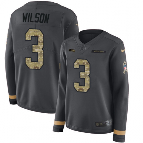 Nike Seahawks #3 Russell Wilson Anthracite Salute to Service Jersey Nike Seahawks #3 Russell Wilson Anthracite Salute to Service Jersey