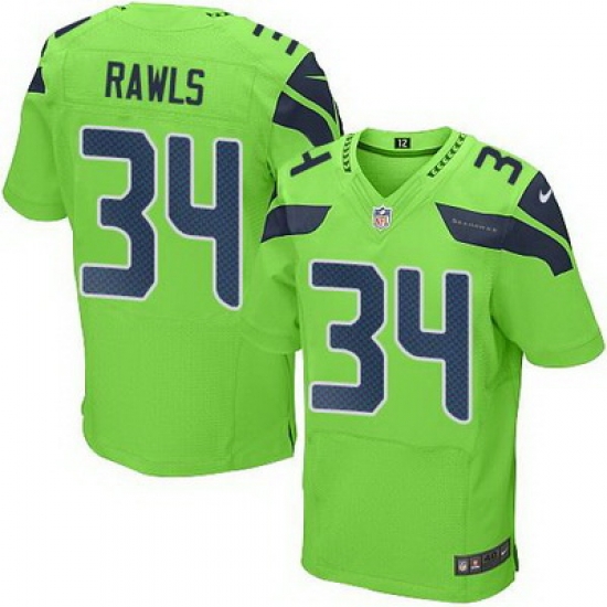 Nike Seahawks #34 Thomas Rawls Green Mens Stitched NFL Elite Rush Jersey Nike Seahawks #34 Thomas Rawls Green Mens Stitched NFL Elite Rush Jersey
