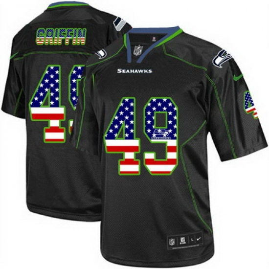 Nike Seahawks #49 Shaquem Griffin Black Mens Stitched NFL Elite USA Flag Fashion Jersey Nike Seahawks #49 Shaquem Griffin Black Mens Stitched NFL Elite USA Flag Fashion Jersey
