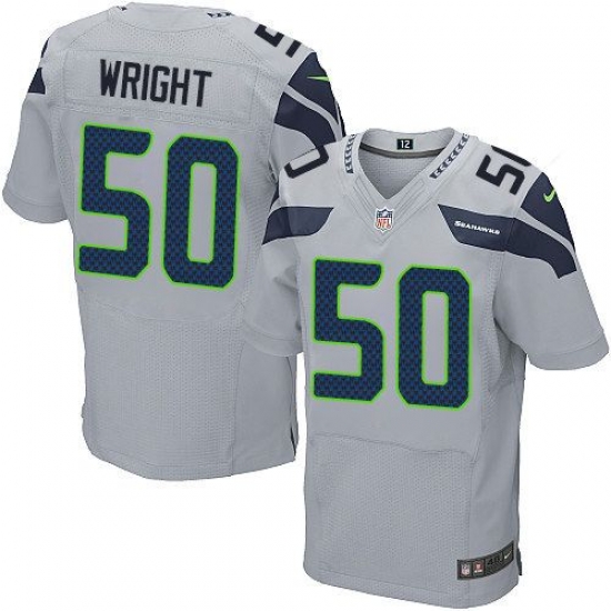 Nike Seahawks #50 K J Wright Grey Alternate Mens Stitched NFL Elite Jersey Nike Seahawks #50 K J Wright Grey Alternate Mens Stitched NFL Elite Jersey
