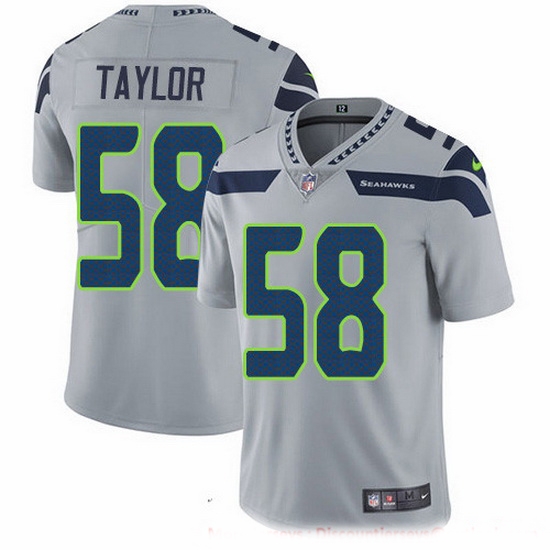 Nike Seahawks 58 Darrell Taylor Grey Alternate Men Stitched NFL Vapor Untouchable Limited Jersey Nike Seahawks 58 Darrell Taylor Grey Alternate Men Stitched NFL Vapor Untouchable Limited Jersey