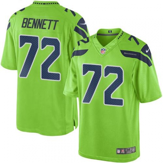 Nike Seahawks #72 Michael Bennett Green Mens Stitched NFL Limited Rush Jersey Nike Seahawks #72 Michael Bennett Green Mens Stitched NFL Limited Rush Jersey