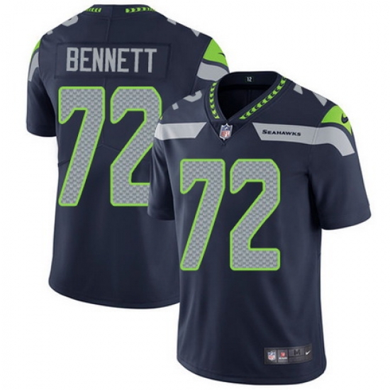 Nike Seahawks #72 Michael Bennett Steel Blue Team Color Mens Stitched NFL Vapor Untouchable Limited Jersey Nike Seahawks #72 Michael Bennett Steel Blue Team Color Mens Stitched NFL Vapor Untouchable Limited Jersey