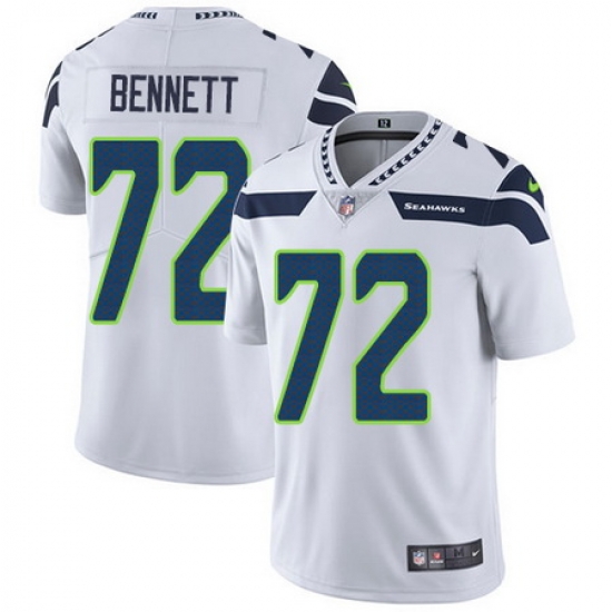 Nike Seahawks #72 Michael Bennett White Mens Stitched NFL Vapor Untouchable Limited Jersey Nike Seahawks #72 Michael Bennett White Mens Stitched NFL Vapor Untouchable Limited Jersey