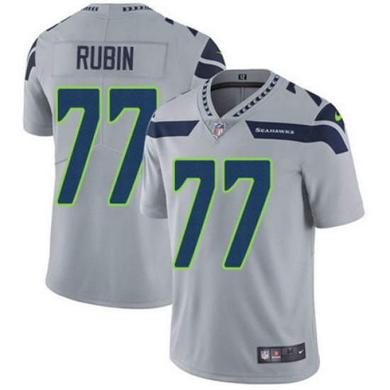 Nike Seahawks #77 Ahtyba Rubin Grey Alternate Mens Stitched NFL Vapor Untouchable Limited Jersey Nike Seahawks #77 Ahtyba Rubin Grey Alternate Mens Stitched NFL Vapor Untouchable Limited Jersey