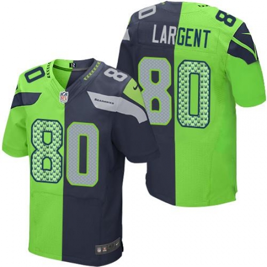 Nike Seahawks #80 Steve Largent Steel Blue Green Mens Stitched NFL Elite Split Jersey Nike Seahawks #80 Steve Largent Steel Blue Green Mens Stitched NFL Elite Split Jersey