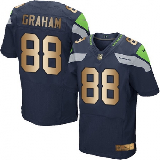 Nike Seahawks #88 Jimmy Graham Steel Blue Team Color Mens Stitched NFL Elite Gold Jersey Nike Seahawks #88 Jimmy Graham Steel Blue Team Color Mens Stitched NFL Elite Gold Jersey