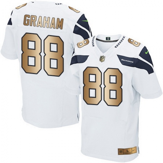 Nike Seahawks #88 Jimmy Graham White Mens Stitched NFL Elite Gold Jersey Nike Seahawks #88 Jimmy Graham White Mens Stitched NFL Elite Gold Jersey