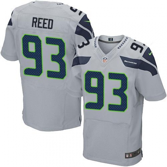 Nike Seahawks #93 Jarran Reed Grey Alternate Mens Stitched NFL Elite Jersey Nike Seahawks #93 Jarran Reed Grey Alternate Mens Stitched NFL Elite Jersey
