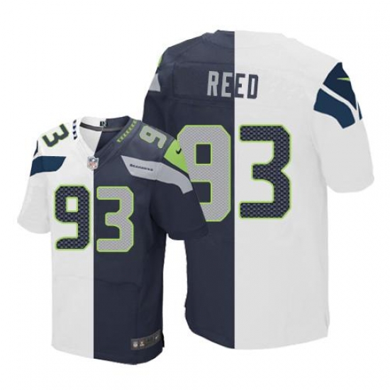 Nike Seahawks #93 Jarran Reed White Steel Blue Mens Stitched NFL Elite Split Jersey Nike Seahawks #93 Jarran Reed White Steel Blue Mens Stitched NFL Elite Split Jersey