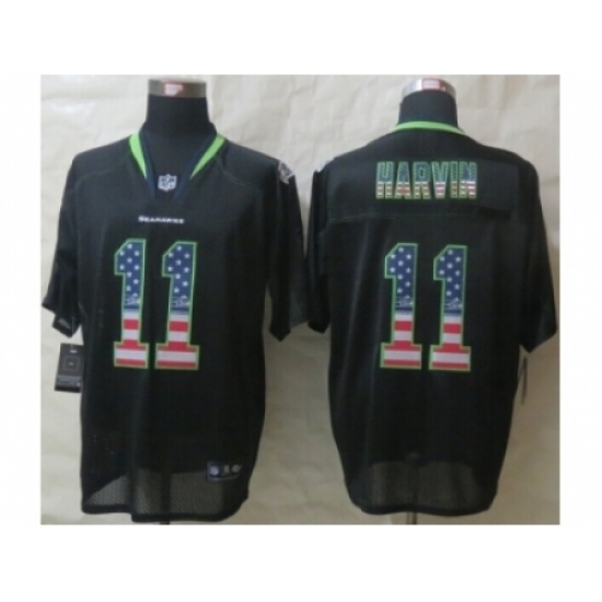 Nike Seattle Seahawks 11 Percy Harvin Black Elite USA Flag Fashion NFL Jersey Nike Seattle Seahawks 11 Percy Harvin Black Elite USA Flag Fashion NFL Jersey