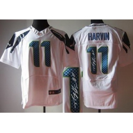 Nike Seattle Seahawks 11 Percy Harvin White Elite Signed NFL Jersey Nike Seattle Seahawks 11 Percy Harvin White Elite Signed NFL Jersey