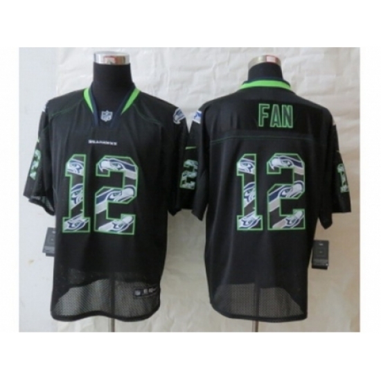 Nike Seattle Seahawks 12 Fan Black Elite Lights Out Fashion NFL Jersey Nike Seattle Seahawks 12 Fan Black Elite Lights Out Fashion NFL Jersey