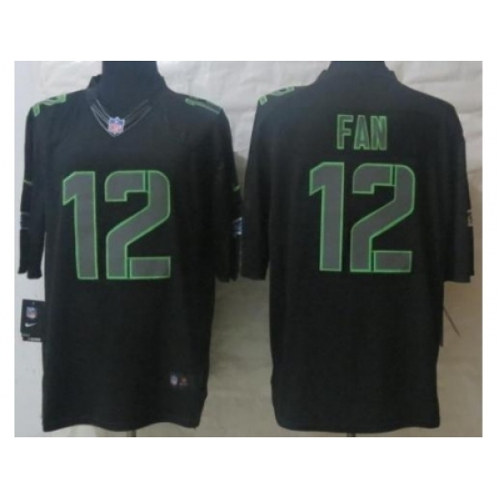 Nike Seattle Seahawks 12 Fan Black Impact Limited NFL Jersey Nike Seattle Seahawks 12 Fan Black Impact Limited NFL Jersey