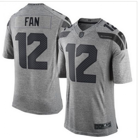 Nike Seattle Seahawks #12 Fan Gray Men 27s Stitched NFL Limited Gridiron Gray Jersey Nike Seattle Seahawks #12 Fan Gray Men 27s Stitched NFL Limited Gridiron Gray Jersey