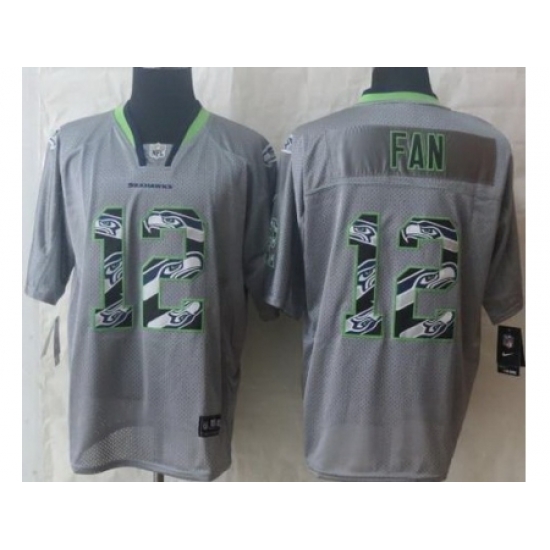 Nike Seattle Seahawks 12 Fan Grey Elite Lights Out Fashion NFL Jersey Nike Seattle Seahawks 12 Fan Grey Elite Lights Out Fashion NFL Jersey