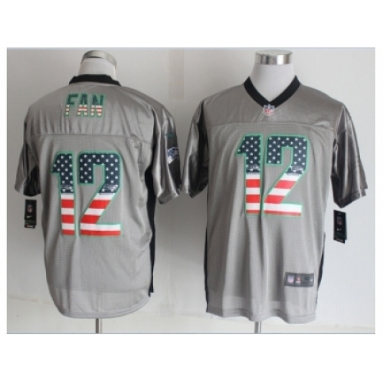 Nike Seattle Seahawks 12 Fan Grey Elite USA Flag Fashion Shadow NFL Jersey Nike Seattle Seahawks 12 Fan Grey Elite USA Flag Fashion Shadow NFL Jersey