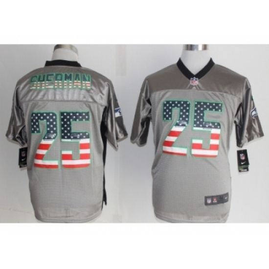 Nike Seattle Seahawks 25 Richard Sherman Grey Elite USA Flag Fashion Shadow NFL Jersey Nike Seattle Seahawks 25 Richard Sherman Grey Elite USA Flag Fashion Shadow NFL Jersey