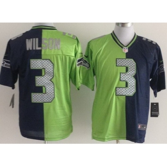 Nike Seattle Seahawks 3 Russell Wilson Blue Green Elite Split NFL Jersey Nike Seattle Seahawks 3 Russell Wilson Blue Green Elite Split NFL Jersey