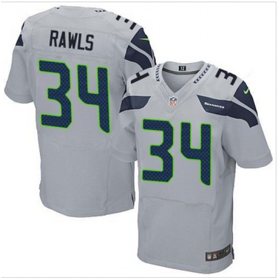 Nike Seattle Seahawks #34 Thomas Rawls Grey Alternate Mens Stitched NFL Elite Jersey Nike Seattle Seahawks #34 Thomas Rawls Grey Alternate Mens Stitched NFL Elite Jersey