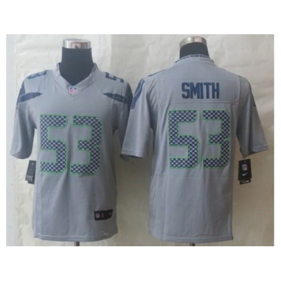 Nike Seattle Seahawks 53 Malcolm Smith Grey LIMITED NFL Jersey Nike Seattle Seahawks 53 Malcolm Smith Grey LIMITED NFL Jersey