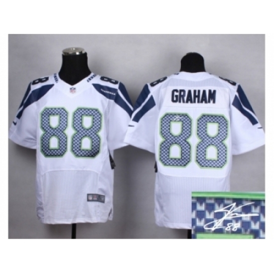 Nike Seattle Seahawks 88 Jimmy Graham white Elite Signature NFL Jersey Nike Seattle Seahawks 88 Jimmy Graham white Elite Signature NFL Jersey