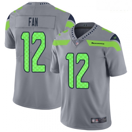 Seahawks 12 Fan Gray Men Stitched Football Limited Inverted Legend Jersey Seahawks 12 Fan Gray Men Stitched Football Limited Inverted Legend Jersey