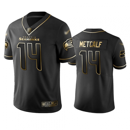 Seahawks 14 D K Metcalf Black Men Stitched Football Limited Golden Edition Jersey Seahawks 14 D K Metcalf Black Men Stitched Football Limited Golden Edition Jersey