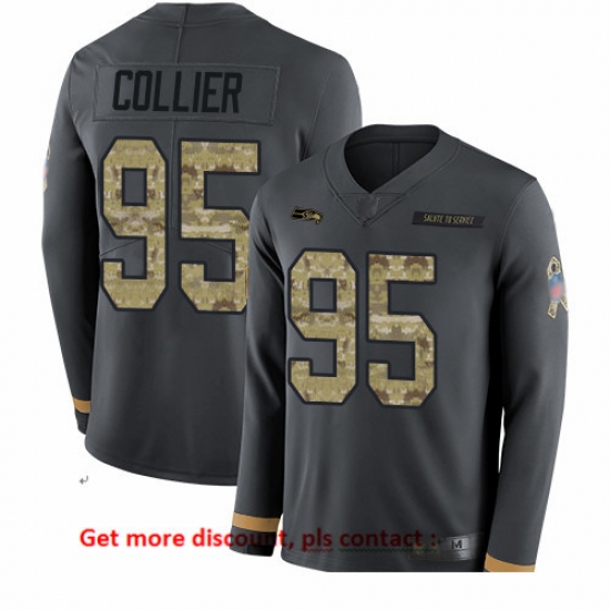 Seahawks 95 L J Collier Anthracite Salute to Service Men Stitched Football Limited Therma Long Sleeve Jersey Seahawks 95 L J Collier Anthracite Salute to Service Men Stitched Football Limited Therma Long Sleeve Jersey
