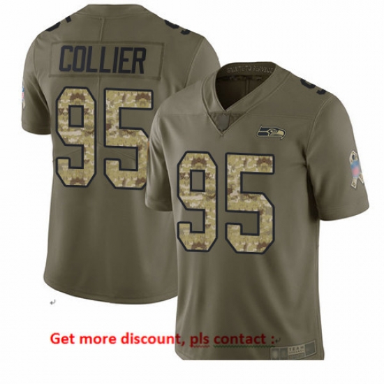 Seahawks 95 L J Collier Olive Camo Men Stitched Football Limited 2017 Salute To Service Jersey Seahawks 95 L J Collier Olive Camo Men Stitched Football Limited 2017 Salute To Service Jersey