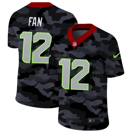 Seattle Seahawks 12 Fan Men Nike 2020 Black CAMO Vapor Untouchable Limited Stitched NFL Jersey Seattle Seahawks 12 Fan Men Nike 2020 Black CAMO Vapor Untouchable Limited Stitched NFL Jersey