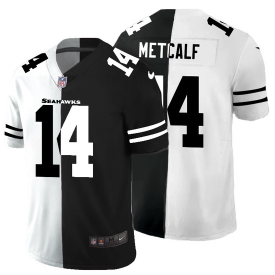 Seattle Seahawks 14 DK Metcalf Men Black V White Peace Split Nike Vapor Untouchable Limited NFL Jersey Seattle Seahawks 14 DK Metcalf Men Black V White Peace Split Nike Vapor Untouchable Limited NFL Jersey