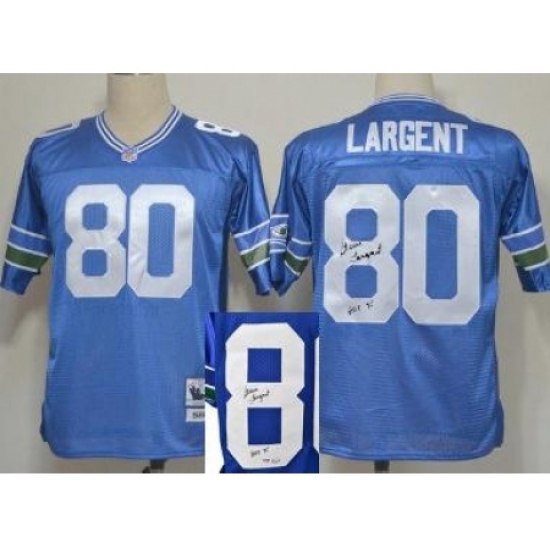 Seattle Seahawks 80 Steve Largent Blue Throwback M&N Signed NFL Jerseys Seattle Seahawks 80 Steve Largent Blue Throwback M&N Signed NFL Jerseys