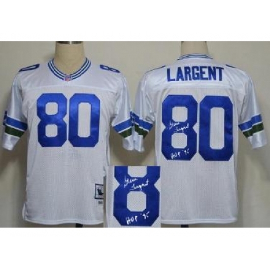Seattle Seahawks 80 Steve Largent White Throwback M&N Signed NFL Jerseys Seattle Seahawks 80 Steve Largent White Throwback M&N Signed NFL Jerseys