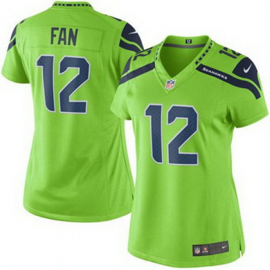 Nike Seahawks #12 Fan Green Womens Stitched NFL Limited Rush Jersey Nike Seahawks #12 Fan Green Womens Stitched NFL Limited Rush Jersey