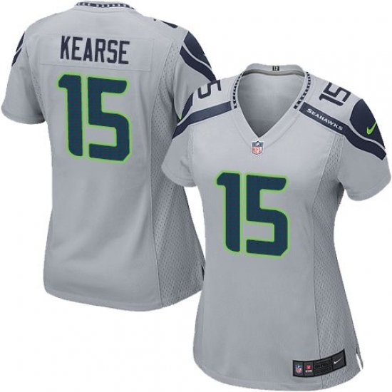 Nike Seahawks #15 Jermaine Kearse Grey Alternate Womens Stitched NFL Elite Jersey Nike Seahawks #15 Jermaine Kearse Grey Alternate Womens Stitched NFL Elite Jersey